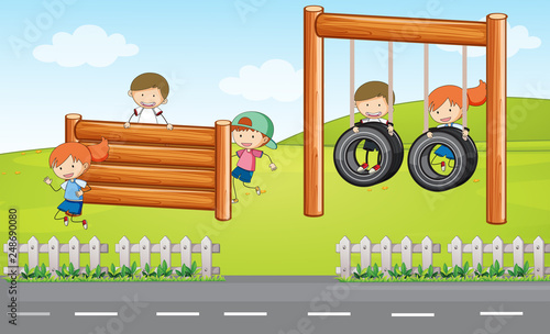 Children playing at playground