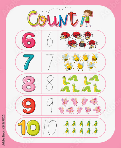 Math counting number worksheet