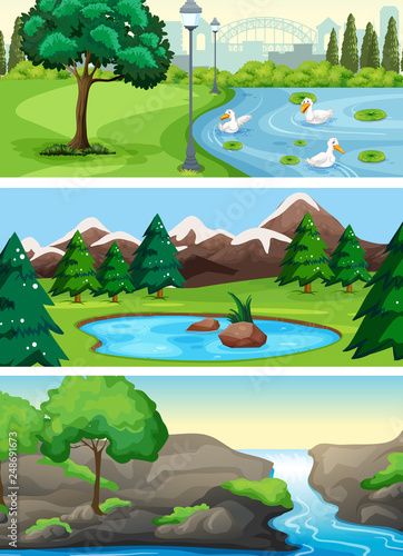 Set of rural nature park