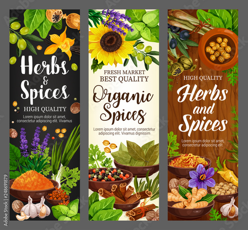 Spices, culinary herbs, cooking herbal seasonings