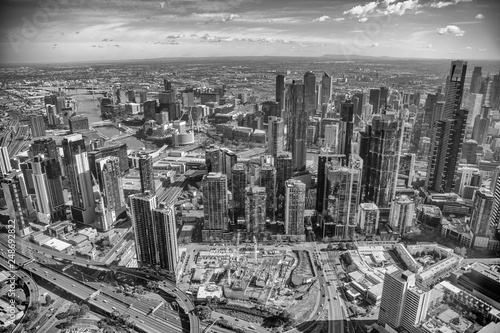 Aerial view of Melbourne from helicopter  Australia