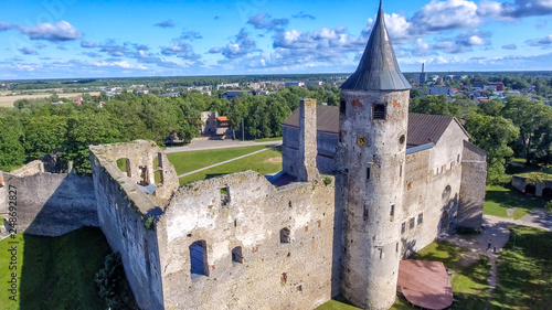 Medieval Castle of Haapsalu, Estonia. Beautiful aerial view in summer season