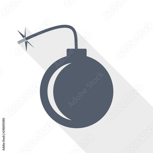 Bomb explosive with fire spark icon, vector illustration