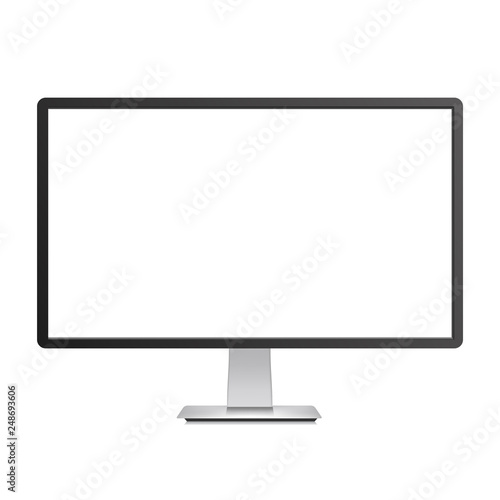 Realistic TV monitor mockup isolated. Vector illustration