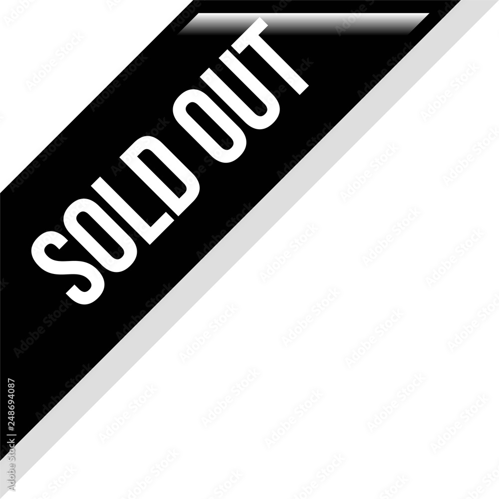 Corner Ribbon Sold Out Banner Vector, Illustration Corner Ribbon Sold Out Banner Vector, Illustration