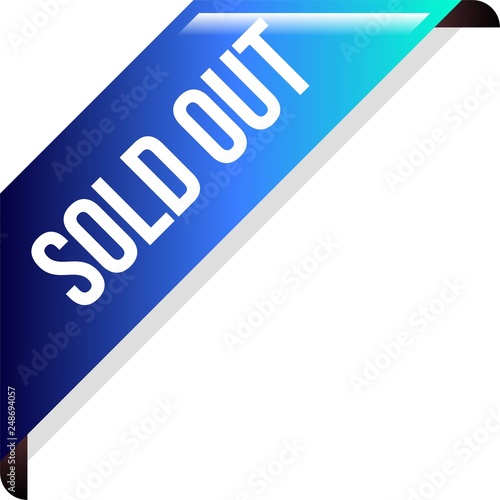 Corner Ribbon Sold Out Banner Vector, Illustration