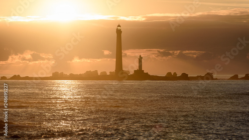 Sunset, France, Brittany, Department Finistere, Ile Vierge, Lighthouses 