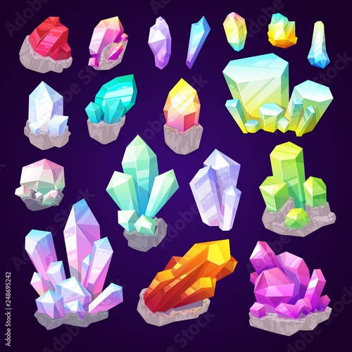 Gemstone crystals and jewel gem stones