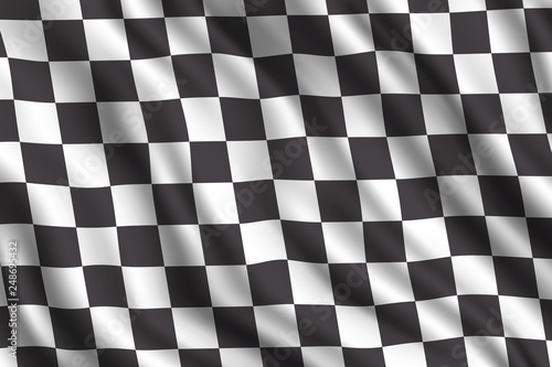 Car rally racing 3D realistic flag
