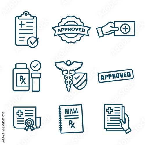 Medical Report outline or line flat vector icon - mobile application or button design - Vector design logo for mobile app