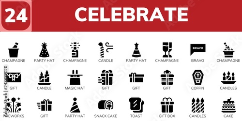 celebrate icon set