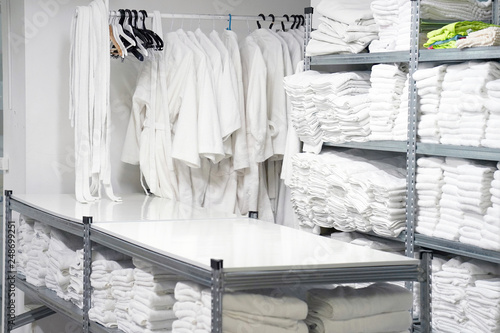 Hotel linen cleaning services. Hotel laundry photo