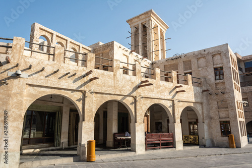 Historic building in Souq Waqif district of Doha, Qatar.