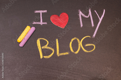 I love my blog handwritten with colorful chalk