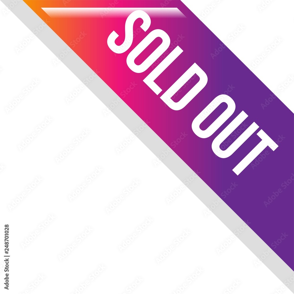 Corner Sold Out Ribbon Banner Vector, Illustration Corner Sold Out Ribbon Banner Vector, Illustration