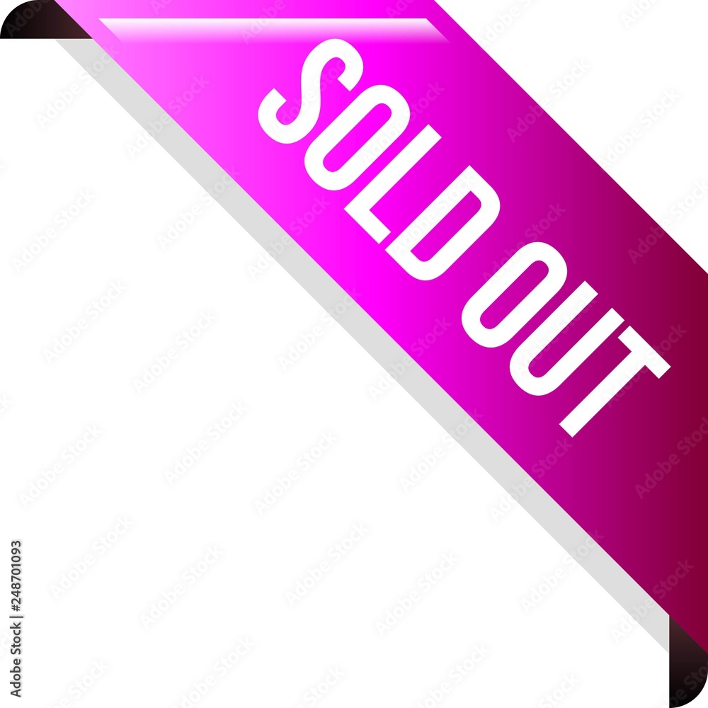 Corner Sold Out Ribbon Banner Vector, Illustration Corner Sold Out Ribbon Banner Vector, Illustration
