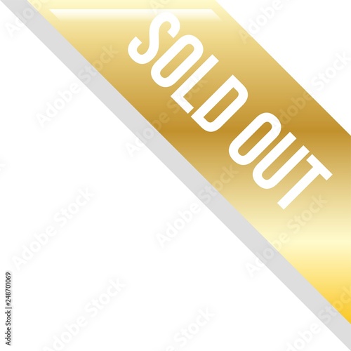 Corner Sold Out Ribbon Banner Vector, Illustration