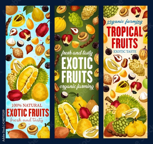 Exotic fruits, organic tropic fruit harvest