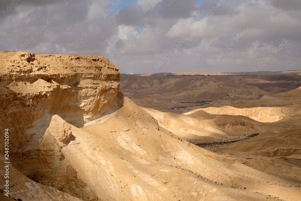 Scenic mountain landscape in Negev desert, Israel