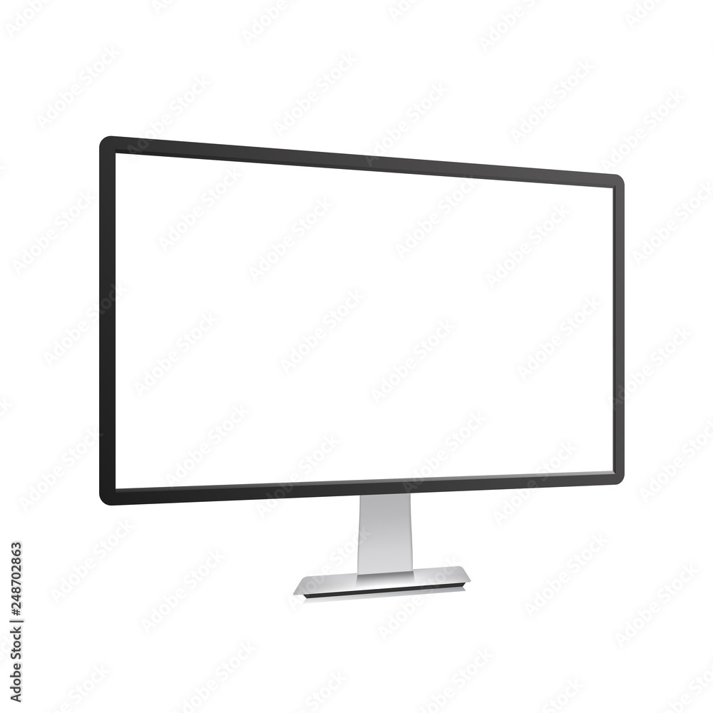 Realistic TV monitor mockup isolated. Vector illustration Realistic TV monitor mockup isolated. Vector illustration
