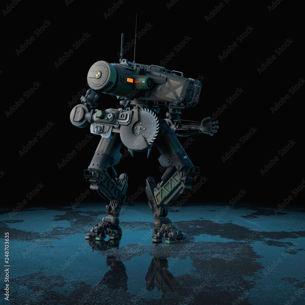 super robot army in a dark and wet background,, will put some fun in yours creations, 3d illustration super robot army in a dark and wet background,, will put some fun in yours creations, 3d illustration