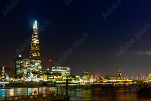 The Shard at night in London  England  UK