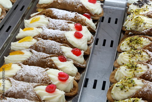 typical pastries of the Sicily in Southern Italy called SICILIAN