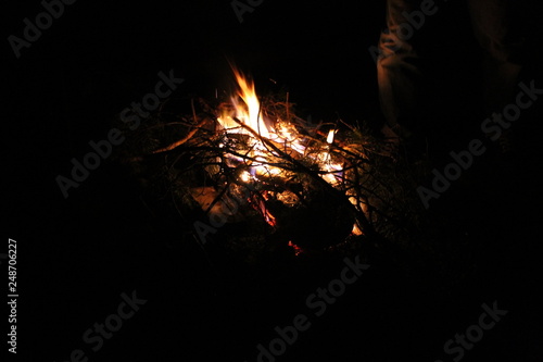 fire on black background