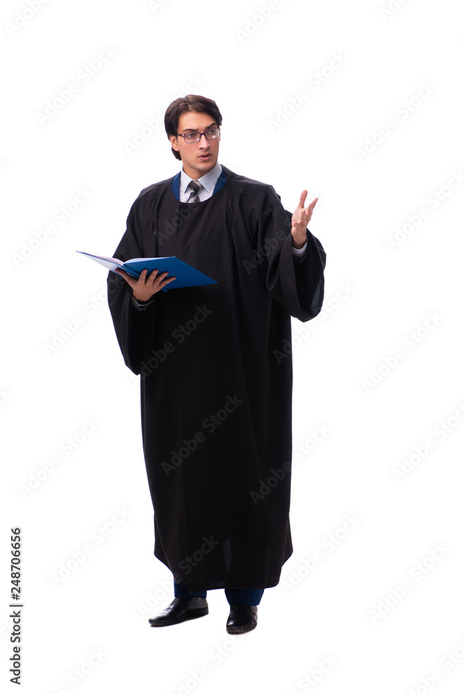 Young handsome judge isolated on white Young handsome judge isolated on white