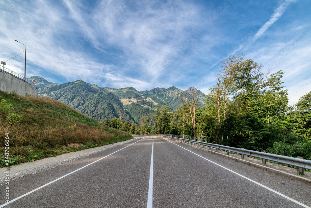Fototapeta premium Mountain road. Landscape with rocks