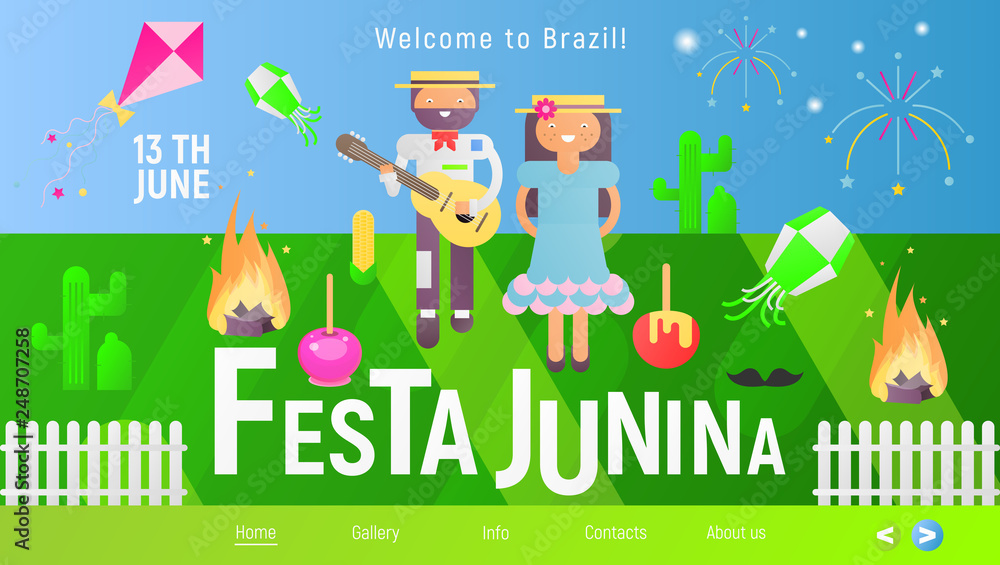 Fototapeta premium Festa Junina Landing Page