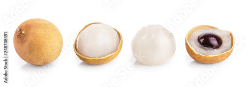 Fresh longan fruit isolated on white background photo