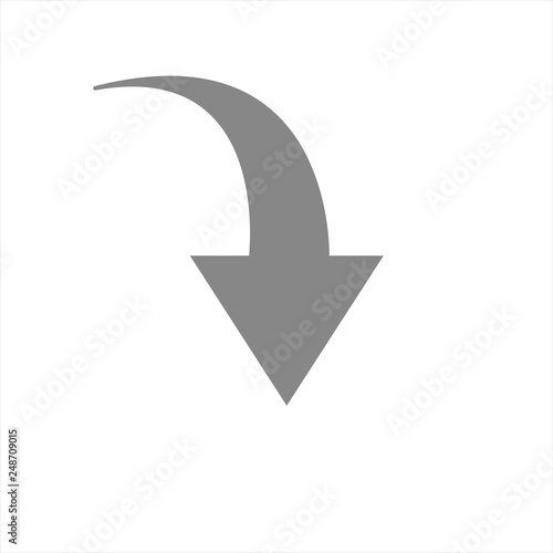 Free Download Web Arrow Down Red Flat Icon On White Background - GFXLoad