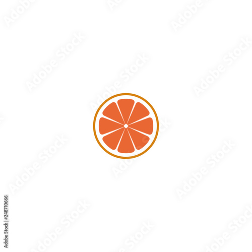Fresh red grapefruit sliced vector illustration on white