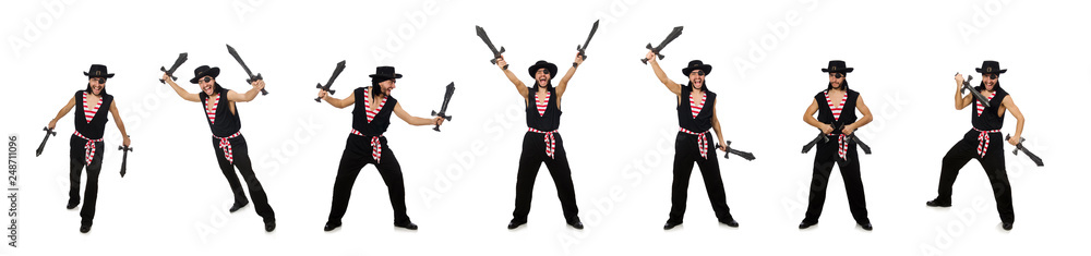 Man pirate isolated on the white background Man pirate isolated on the white background