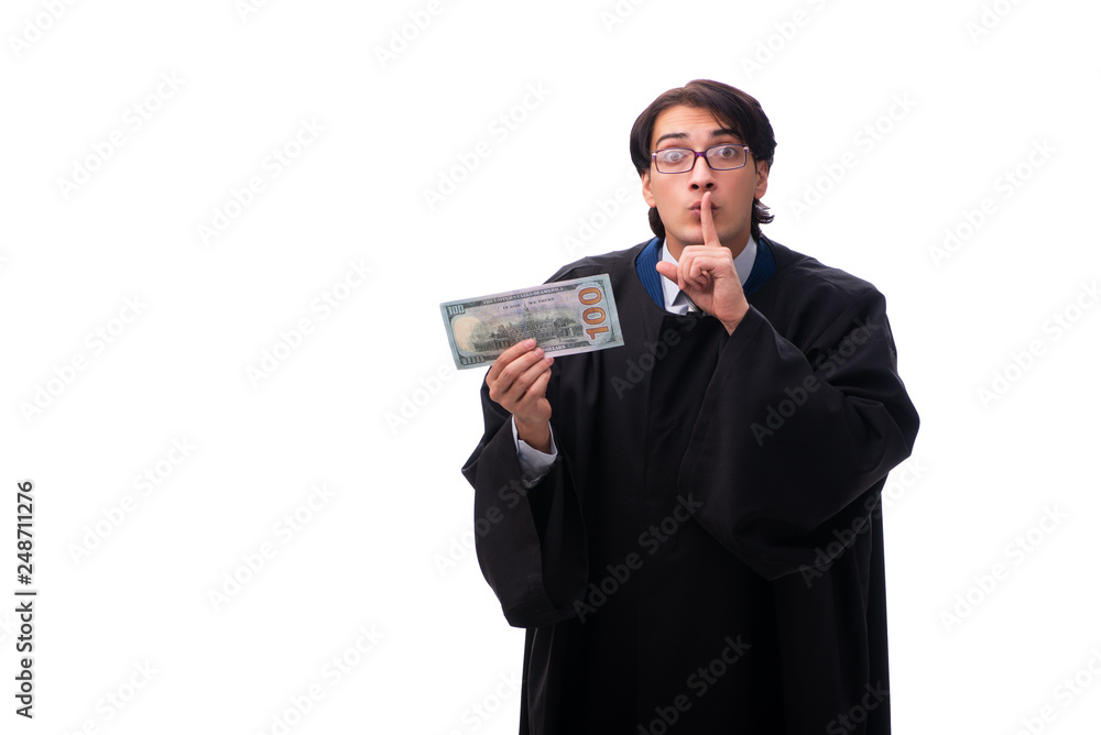 Young handsome judge isolated on white Young handsome judge isolated on white