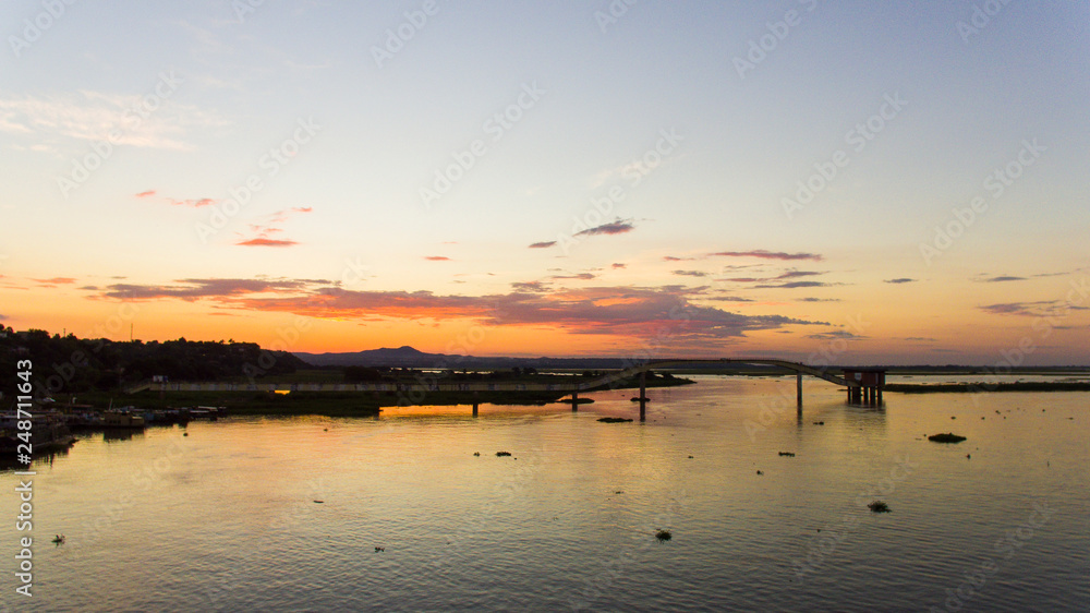 Final Sunset Pantanal River Paraguai