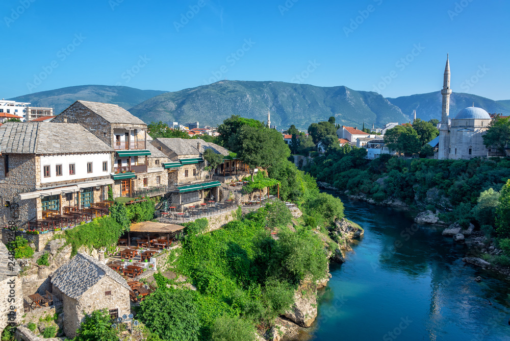 Nerevta River Passing Through Mostar, Bosnia