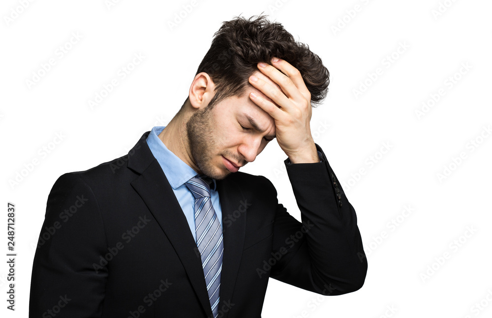 Desperate businessman, financial crisis concept Desperate businessman, financial crisis concept