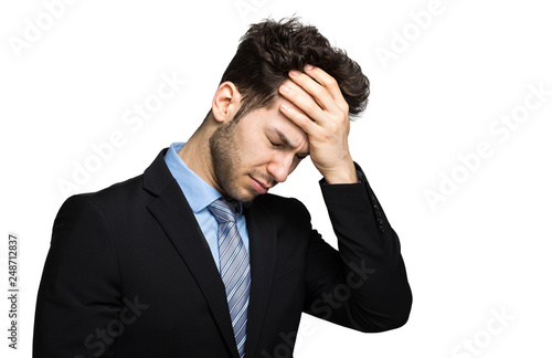 Desperate businessman, financial crisis concept