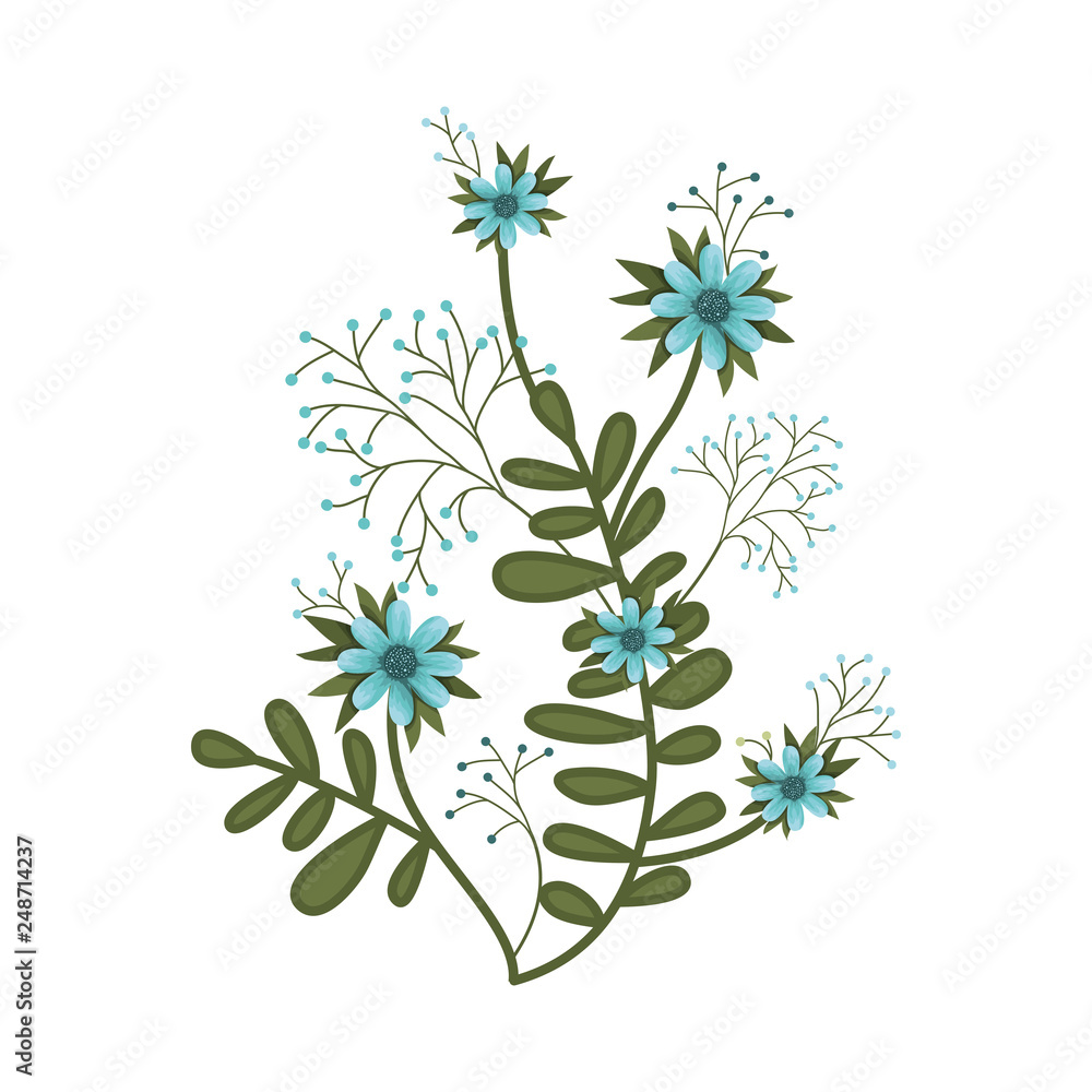 beautiful flower with leafs isolated icon beautiful flower with leafs isolated icon