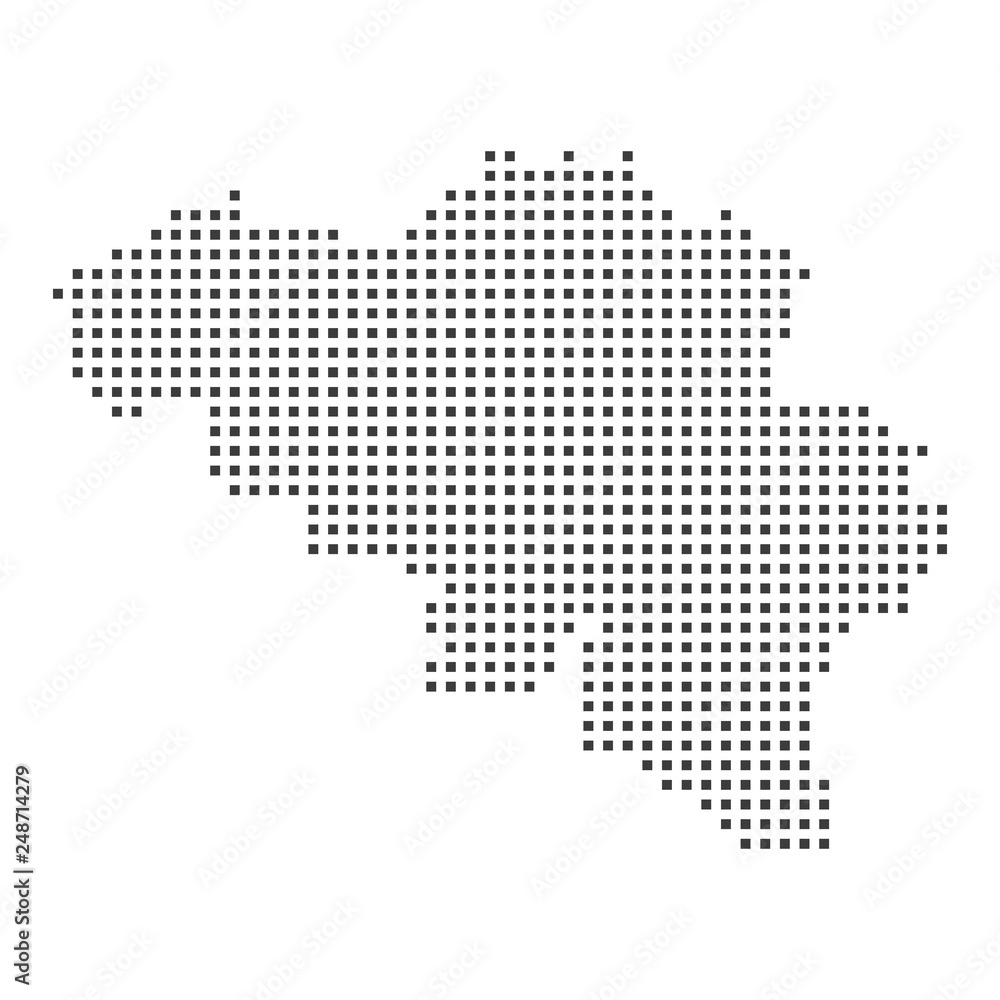Belgium pixel map. Vector illustration.