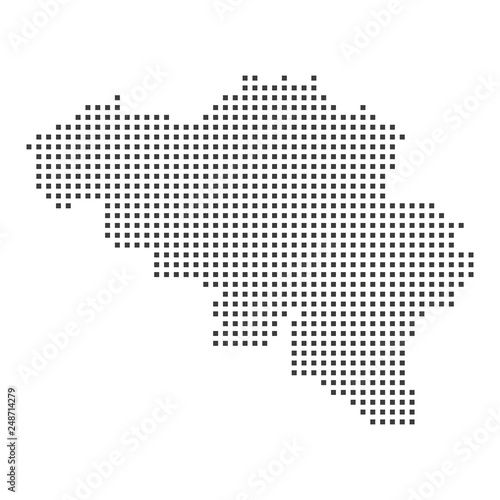 Belgium pixel map. Vector illustration.