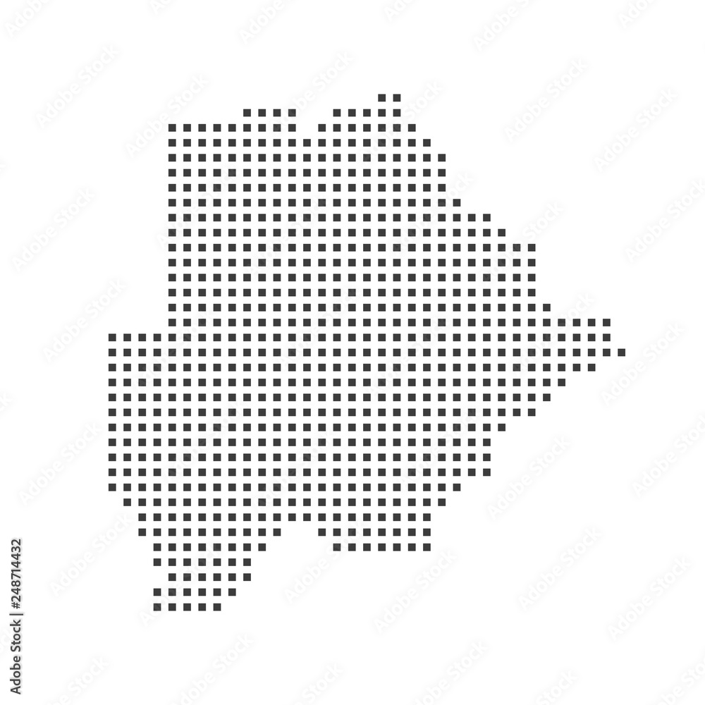 Botswana pixel map. Vector illustration.