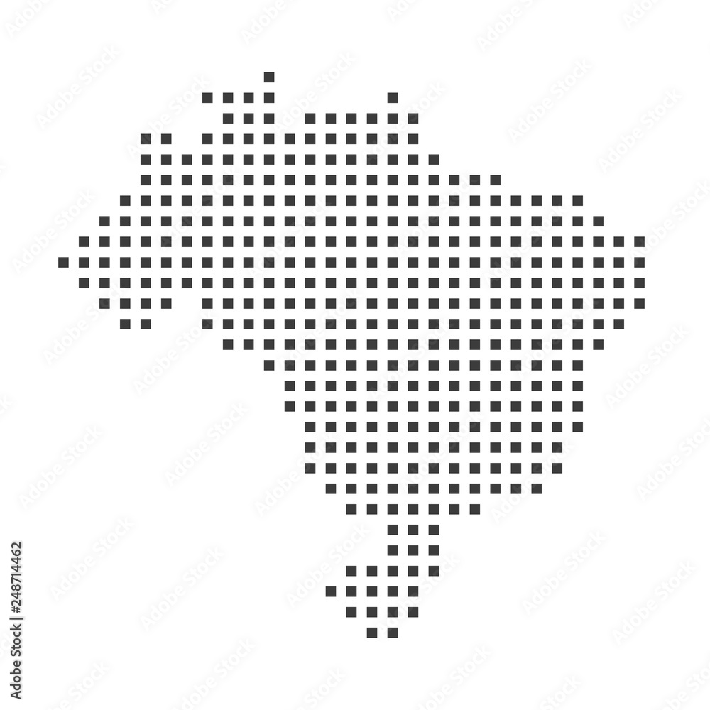 Brazil pixel map. Vector illustration.