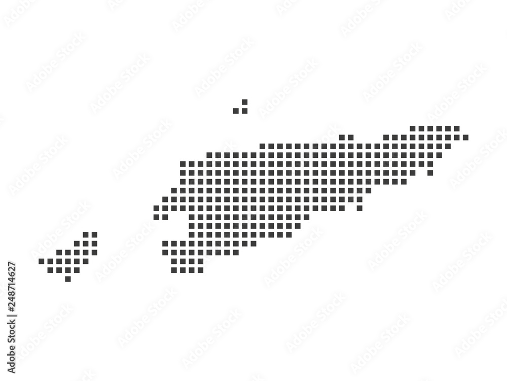 East Timor pixel map. Vector illustration.