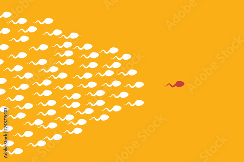 The sperm cell leader . Background of moving sperm. 