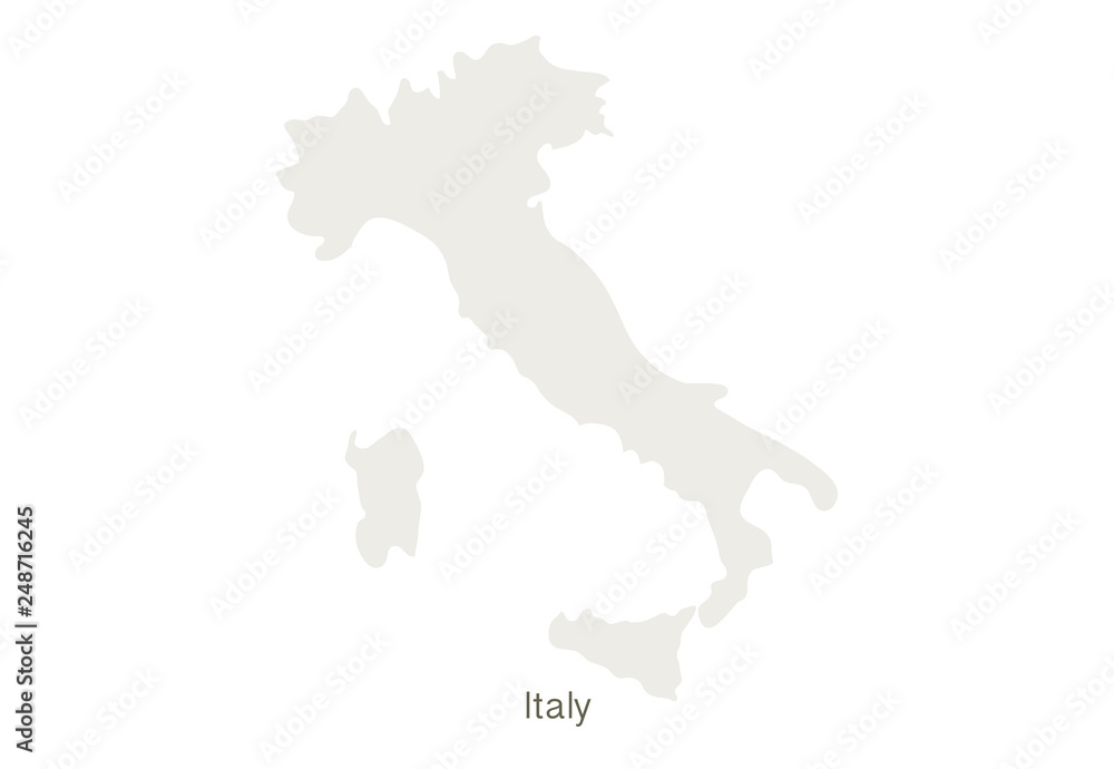 Mockup of Italy map on a white background. Vector illustration template