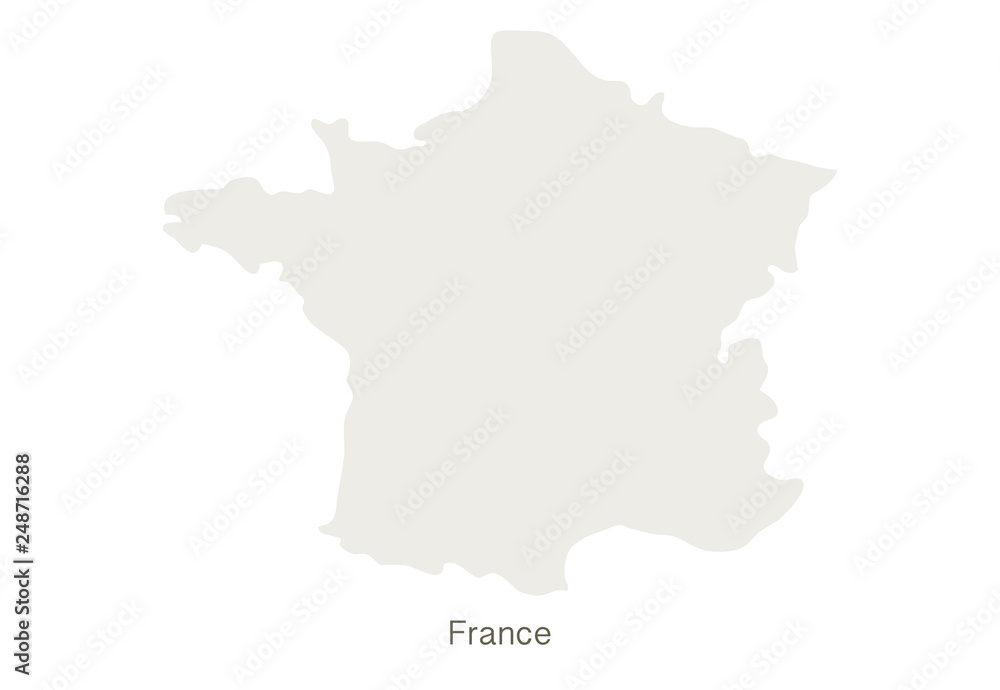 Mockup of France map on a white background. Vector illustration template