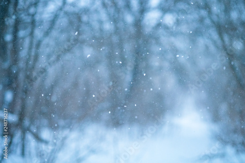 blurred background with snowflakes © AlexLit